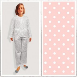 PIJAMA BABY DOTS LARGO ROSA...