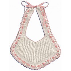 BABERO CROCHET LAZO ROSA